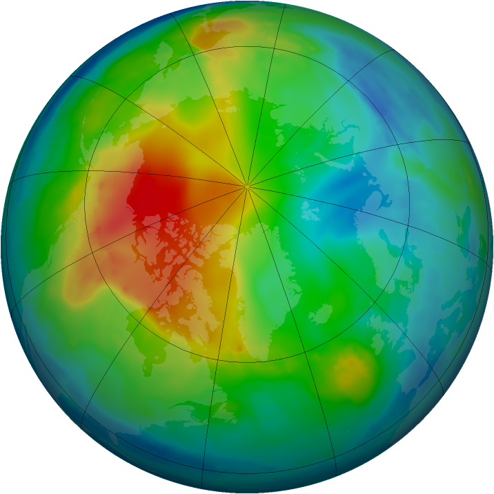 Arctic ozone map for 21 November 2009